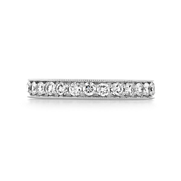 Vintage Pave Moissanite Eternity Wedding Band Stackable Ring
