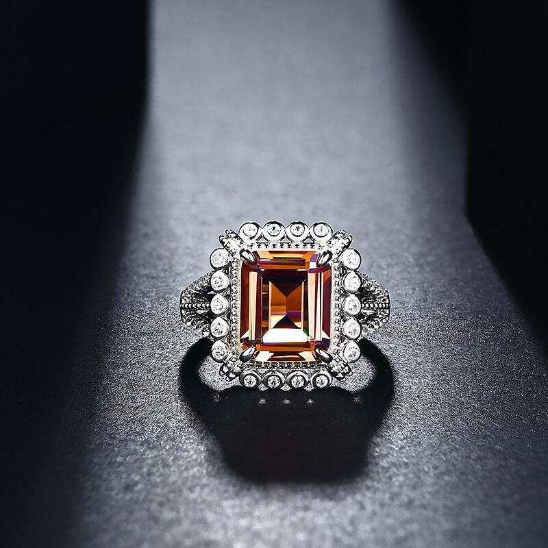 gem stone square diaspore sterling silver ring - ReadYourHeart,RRL-LTR19112601S-ZTN