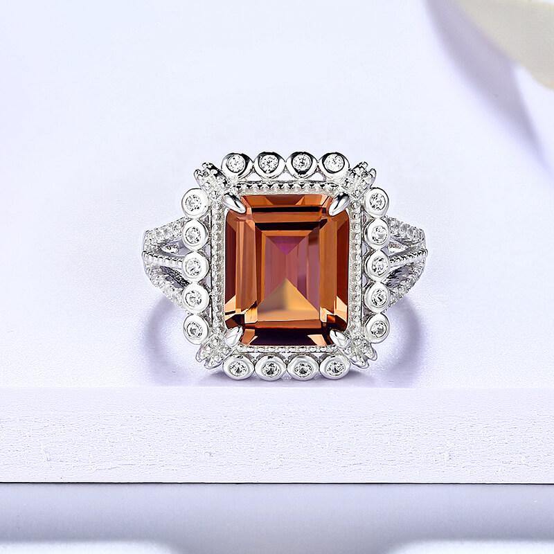 gem stone square diaspore sterling silver ring - ReadYourHeart,RRL-LTR19112601S-ZTN