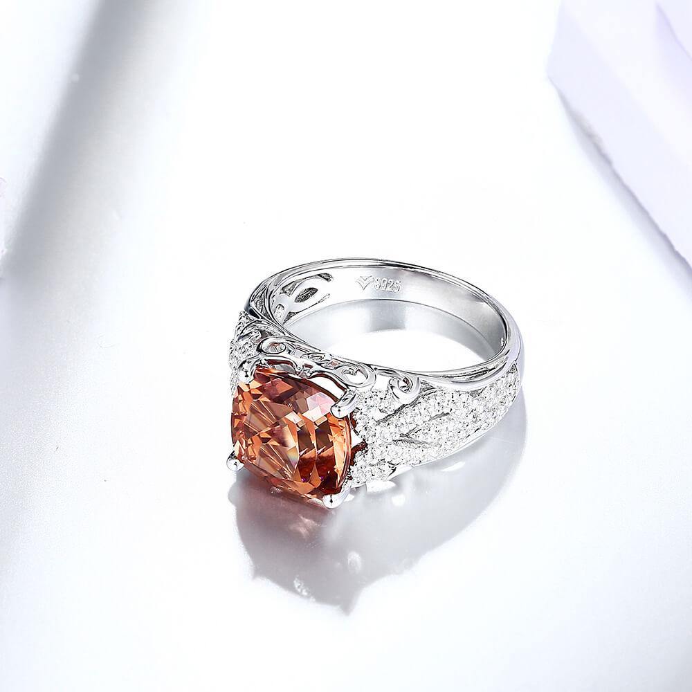 luxury square Gem diaspore sterling silver ring - ReadYourHeart,RRL-LTR19092001-ZTN