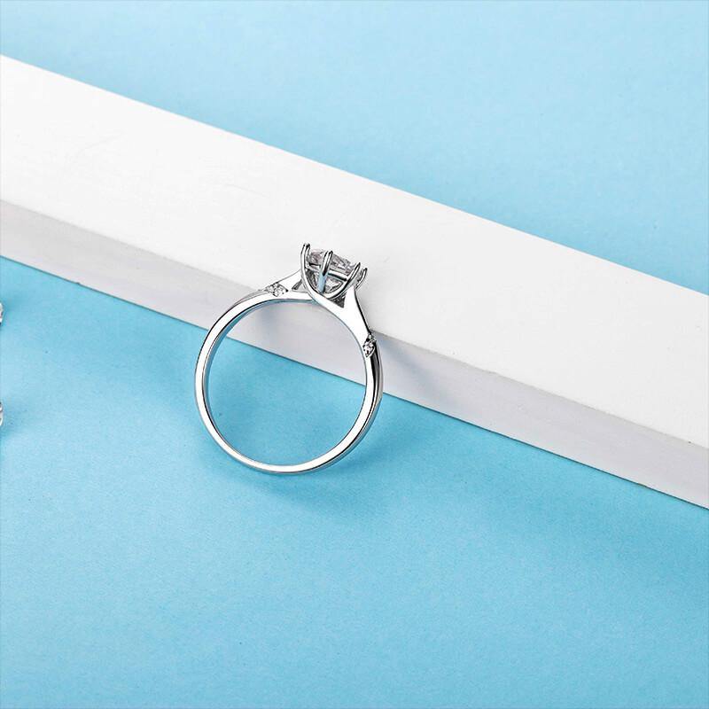 Moissanite Series Fashion Six Prong Sterling Silver Ring - ReadYourHeart,RRL-M08AS,RRL-M08DS,RRL-M08ES,RRL-M08AG,RRL-M08DG,RRL-M08EG