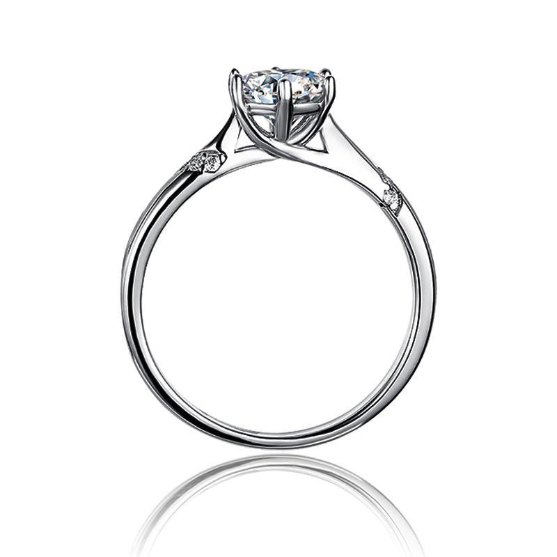 Moissanite Series Fashion Six Prong Sterling Silver Ring - ReadYourHeart,RRL-M08AS,RRL-M08DS,RRL-M08ES,RRL-M08AG,RRL-M08DG,RRL-M08EG