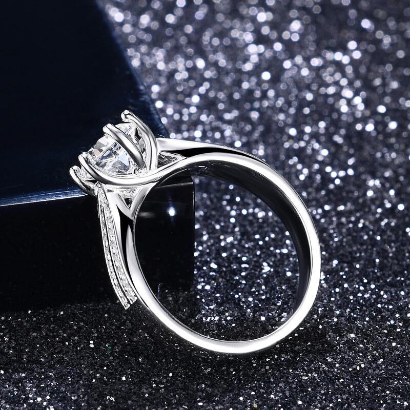 moissanite fashion classic six prong sterling silver wedding ring - ReadYourHeart,RRL-M06A,RRL-M06D