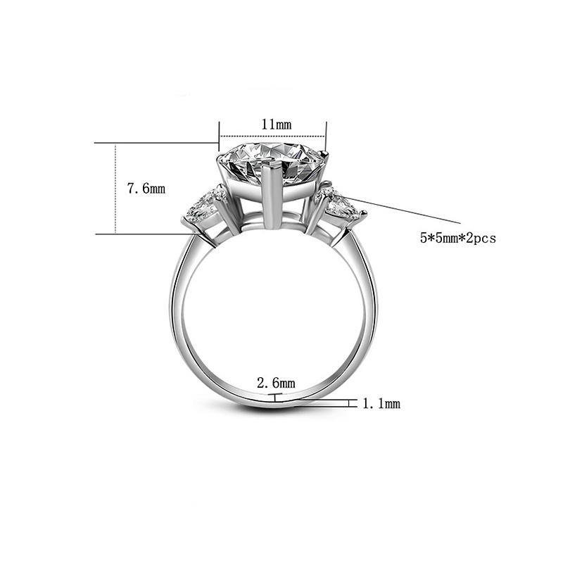three stone heart shaped sona diamond sterling silver ring - ReadYourHeart